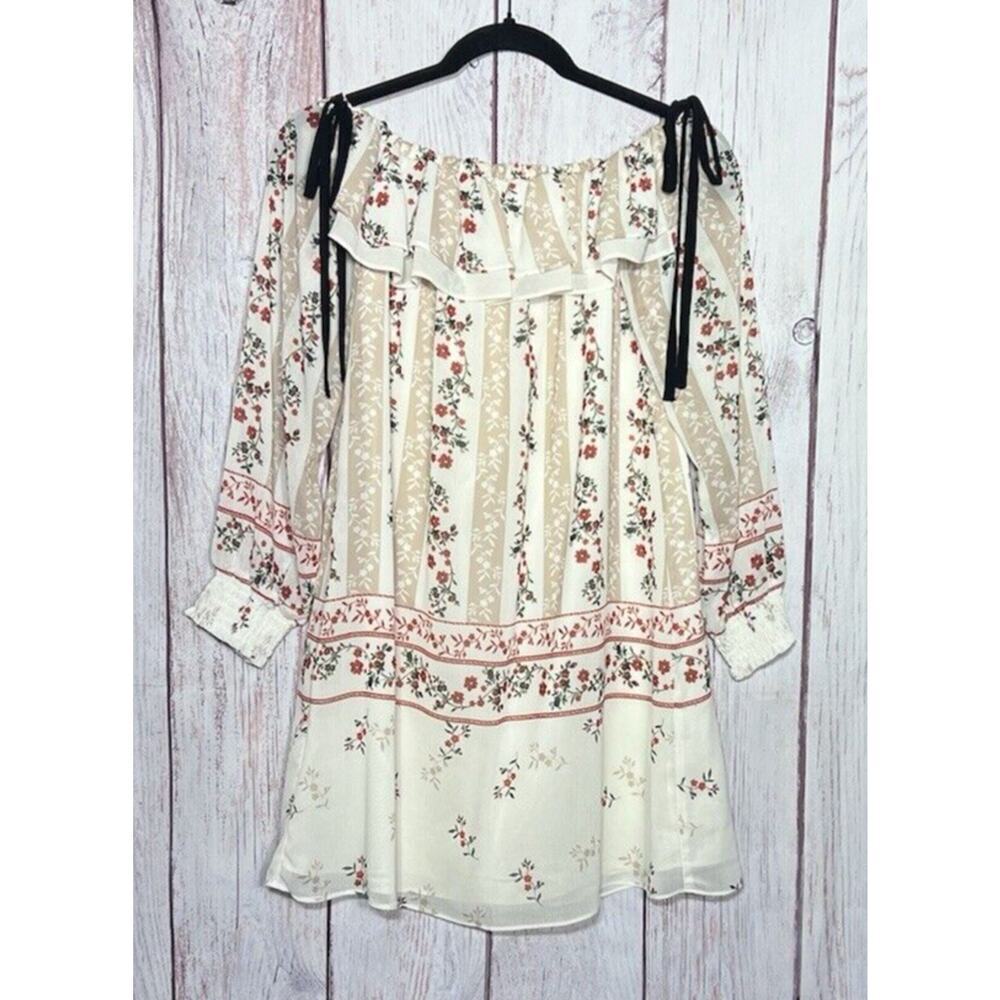 Endless Rose Women's Off The Shoulder Prairie Cottage Core Dress Floral Size XS